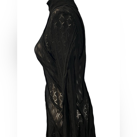 Givenchy Women’s Asymmetrical Open Knit Black Mock Neck Sweater Size XS - Picture 7 of 16